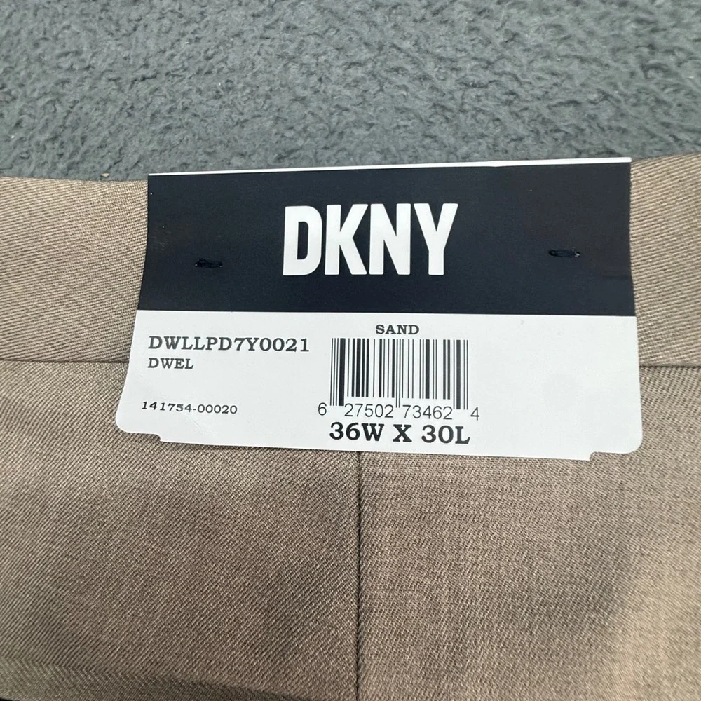 DKNY Dress Pants Men 36x30 Sand Flat Front DWLLPD7Y0021 DWEL